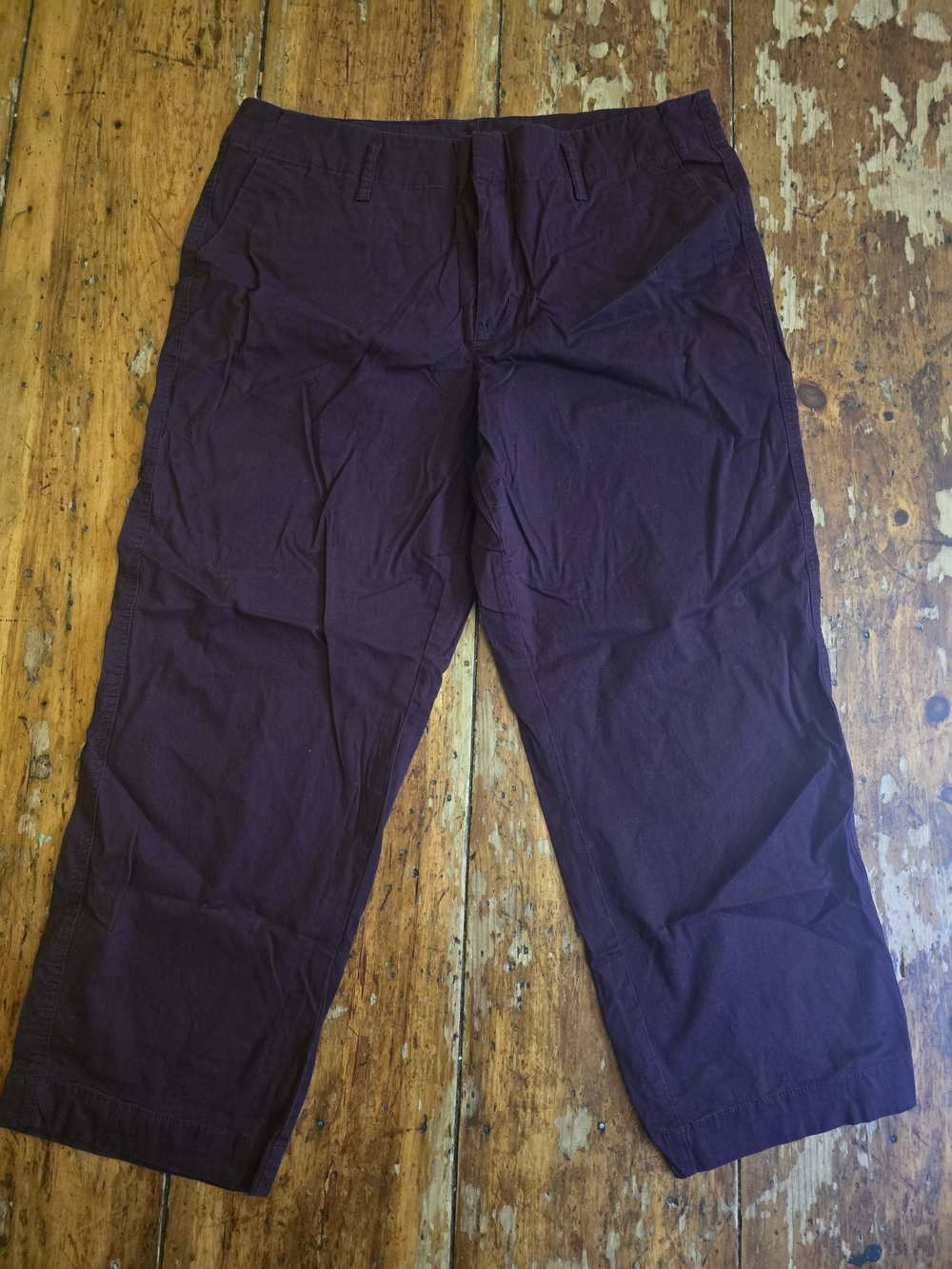 Women's Casual Straight-Leg Pants in Dark Plum